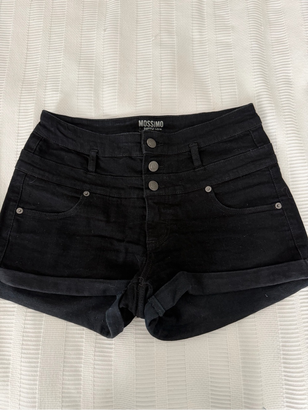 Black High-Rise Jean Shorts